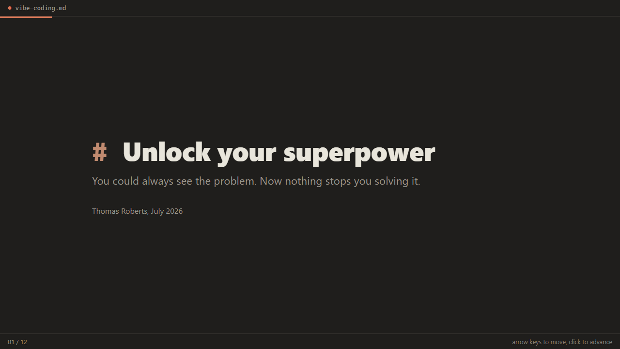 Deck title slide, 'Unlock your superpower'
